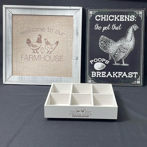 3 Piece Farmhouse Decor - Distressed White - Picture 1 of 13